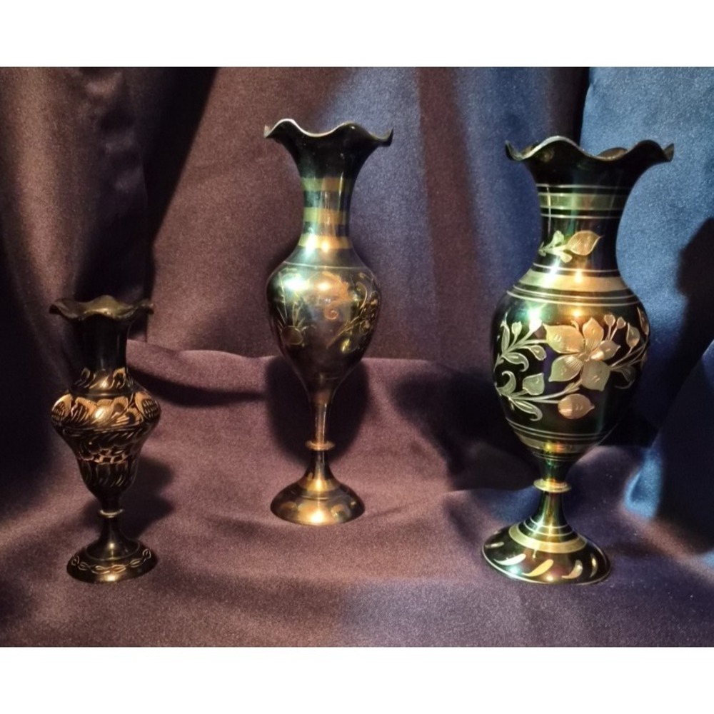 Vintage Brass Vases Made in India